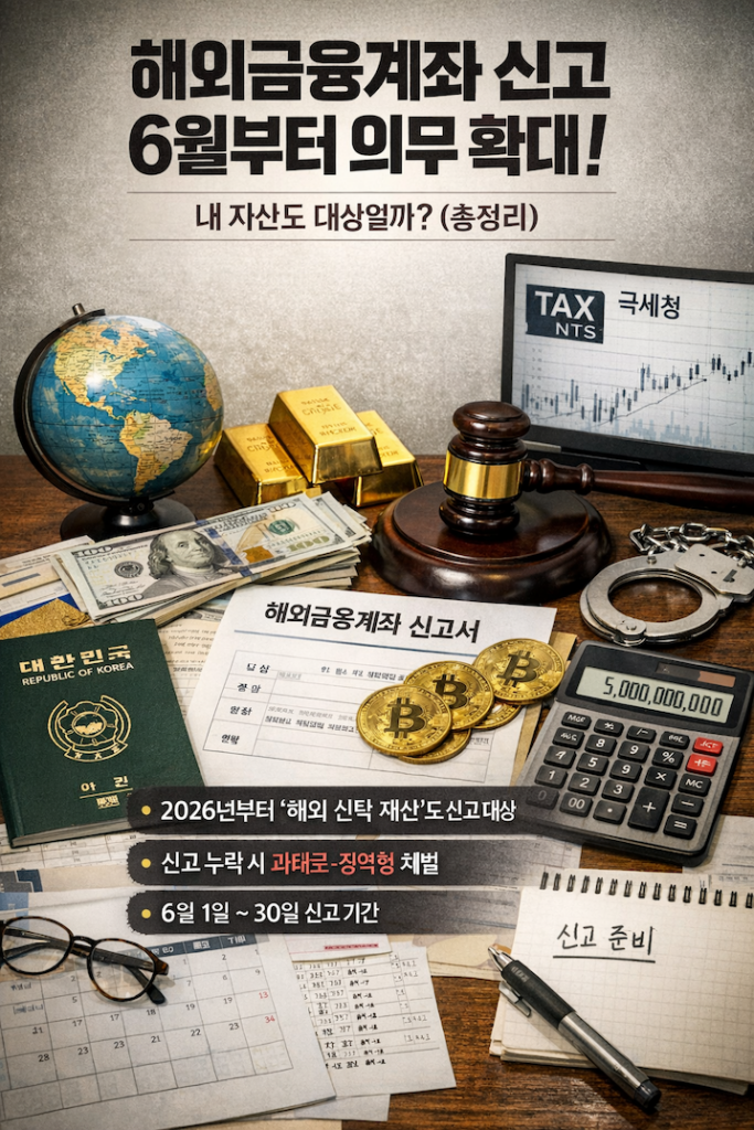 해외금융계좌 신고제도가 6월부터 의무 확대됩니다.