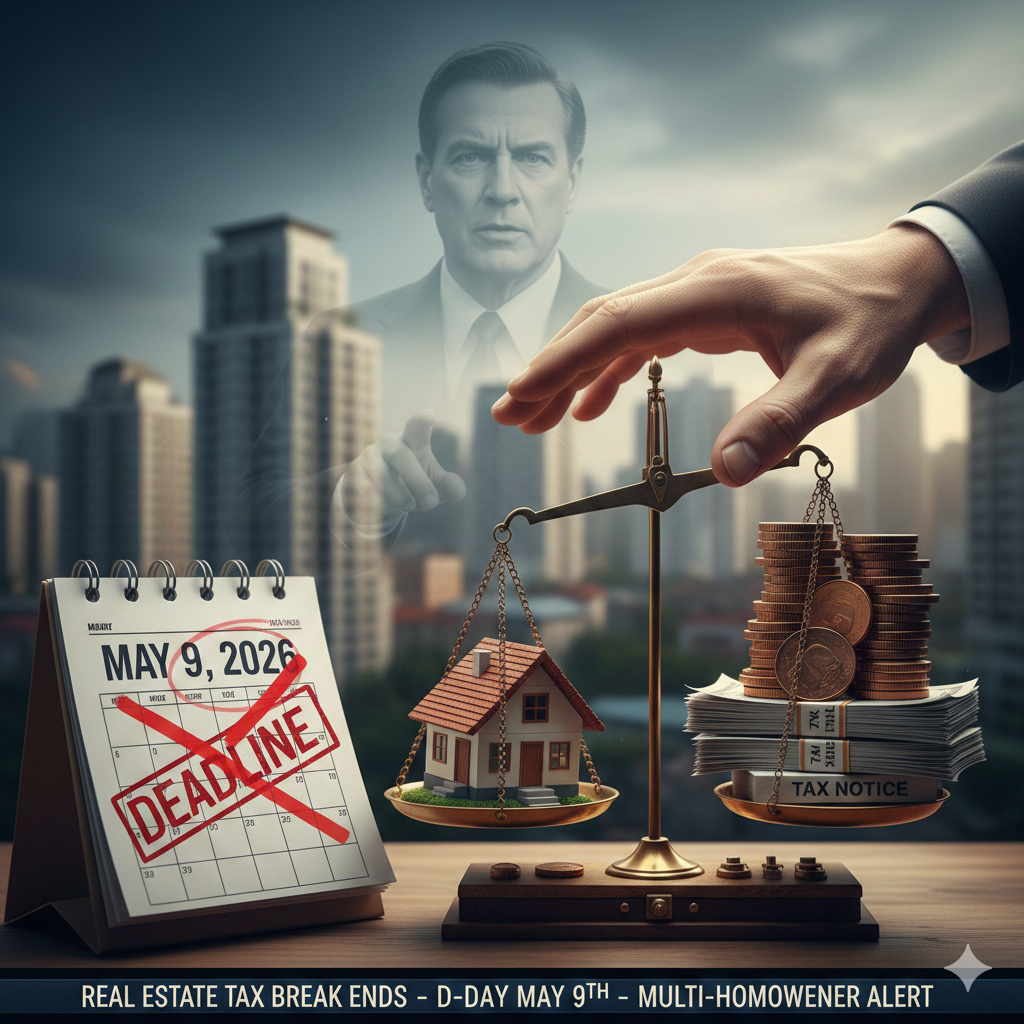 다주택자의 양도세 중과유예가 5월9일에 종료됩니다.